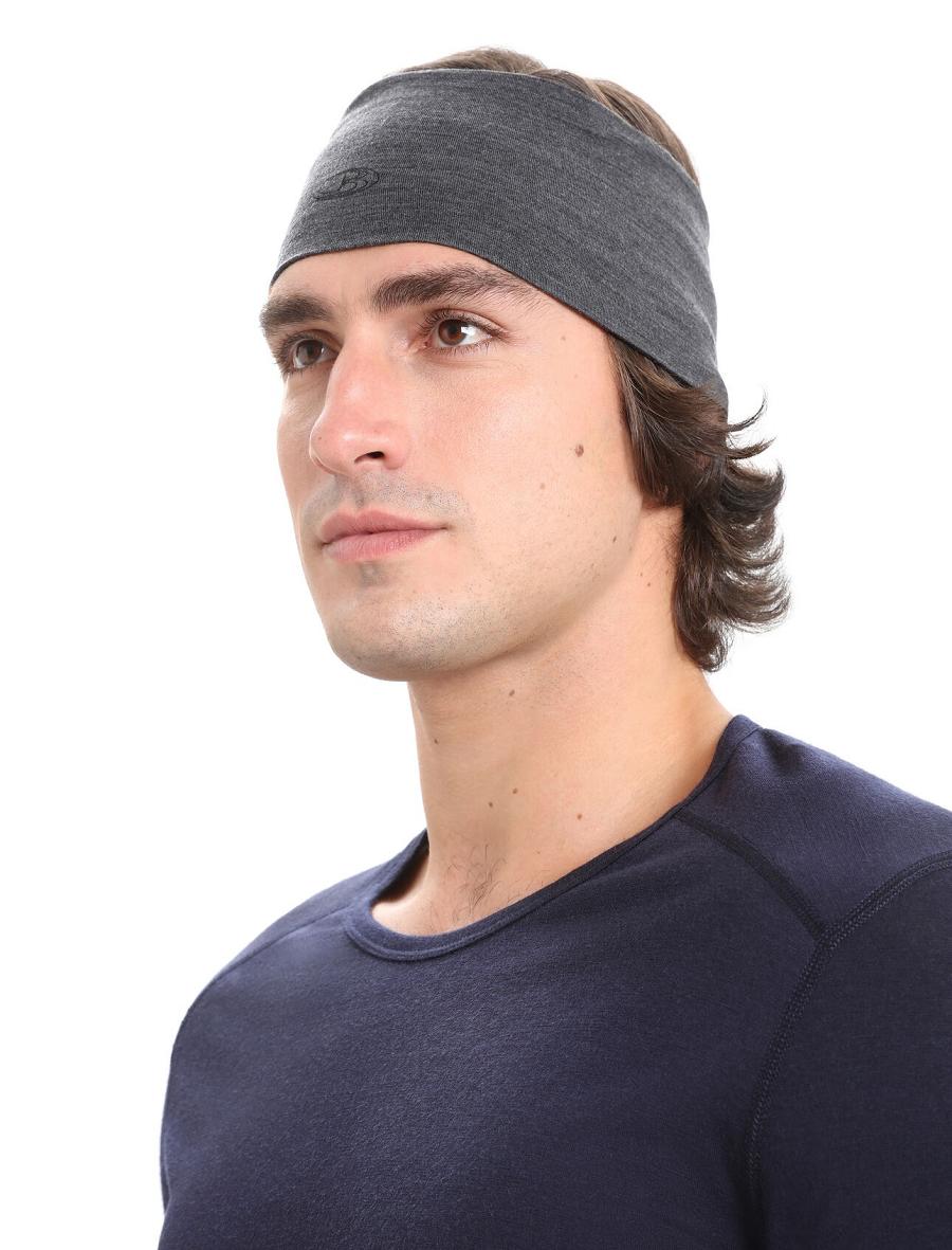 Bandeau Icebreaker Unisex Merino Chase Homme Noir Grise | FR 1078RVDW